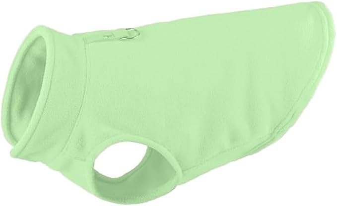 JACKO & CO - Fleece Vest Dog Sweater with Leash Ring - Soft, Warm & Lightweight Pullover Coat for Small & Medium Dogs, Puppies & Cats - Cozy Fall/Winter/Spring Pet Jacket (Mint Green, Medium 6-10lbs)