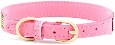 Serijoars Small Dog Collar with Rhinestone Crystal Diamond Colorful Bling Girl Puppy Cat Collars (XS, Pink2)
