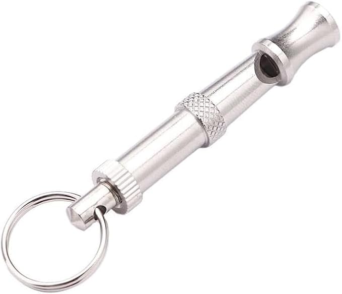 Silver Adjustable Ultrasonic Dog Whistle, Portable Whistle Pet Whistle Supersonic Whistle Dog Whistles for Pet Training, Dog Whistles, Training and Behavior Aids