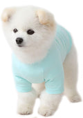 Dog Shirt for Small Dogs Plain T-Shirts Soft Breathable Dog Cotton Shirt pet Clothes (X-Small, Mint)