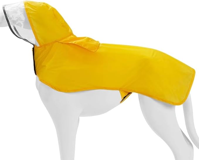 Pet Raincoat Packable Hooded Dog Rain Jacket Reflective Strips Lightweight Adjustable Poncho for Small Medium Large Dogs Yellow XL