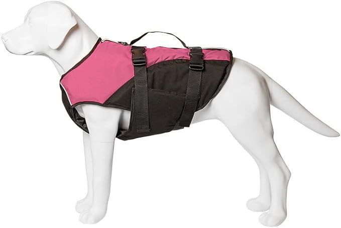 Stunt Puppy Float Doggy Life Jacket, Ergonomic Dog Life Vest for Swimming, Patented Design for Secure Fit, Large, Pink