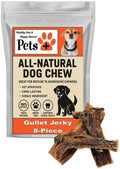 Pets Plus Beef Gullet Jerky Dog Treats – Medium Size, 6-Inch, 8-Pack – All Natural, High Protein, Grain-Free Chews for Dogs, Easily Digestible, Great for Dental Health & Joint Support