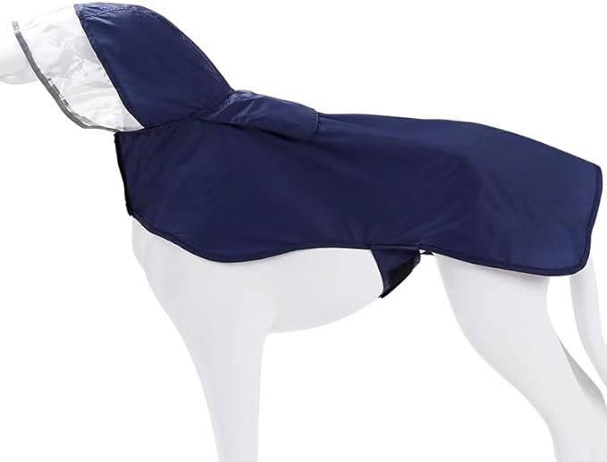 Pet Raincoat Packable Hooded Dog Rain Jacket Reflective Strips Lightweight Adjustable Poncho for Small Medium Large Dogs Blue XS