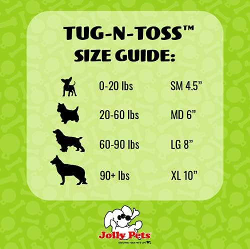 Jolly Pets Tug-n-Toss - Heavy Duty Chew Ball w/ Handle (Orange, 8")