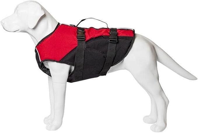 Stunt Puppy Float Doggy Life Jacket, Ergonomic Dog Life Vest for Swimming, Patented Design for Secure Fit, X-Small, Red