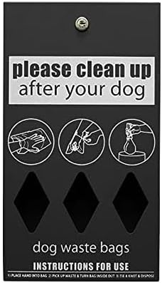 Standard Starter Dog Waste Station/Roll Bag System - 100% Rust-Free Powder-Coated Aluminum - Includes 400 dog waste bags (Matte Black)