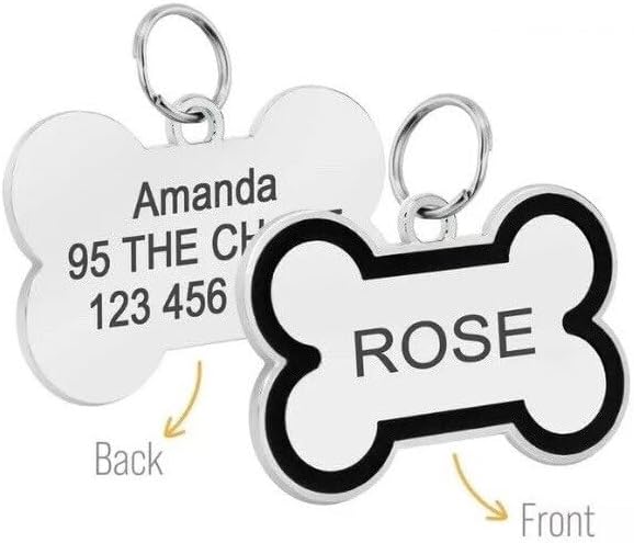 Personalized Dog ID Tags - tag for Dog Collar, pet ID tag, Dogs Tags for Pets, Laser Engraved Name Tags for Dogs, Dog Tags for Large Dogs, Blank Dog Tags (Bone-Shaped-Large: Green)