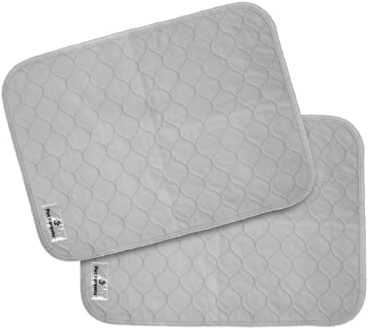 Pet Parents® Pawtect® Pads Washable Pee Pads for Dogs (2pack) of Premium Dog Pee Pads, Waterproof Puppy Pads & Reusable Dog Pads, Whelping Pads & Modern Pee Pads for Dogs (Grey, 18x24 (2pack))
