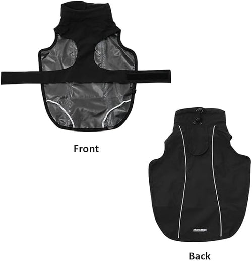 Adjustable Waterproof Dog Raincoat for Dogs,Lightweight Pet Rain Jacket Puppy Clothes with Reflective Strip for Small Medium Large Dogs (Black, Large)