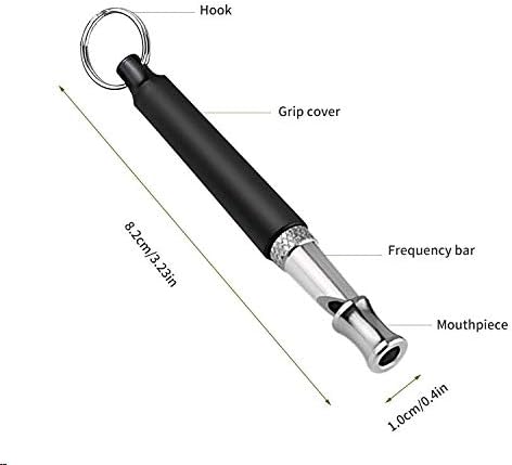 Dog Whistle to Stop Barking, Adjustable Pitch Ultrasonic Training Tool Silent Bark Control for Dogs-1 Free Lanyard Strap with Pack of 1 PCS Pet Whistle