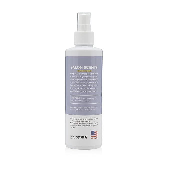 Bark2Basics Salon Scents Pet Grooming Cologne - 8 oz, Natural Professional Perfume for Dogs and Cats, Long Lasting, Deodorizing, Made in The USA (Lavender Chamomile)