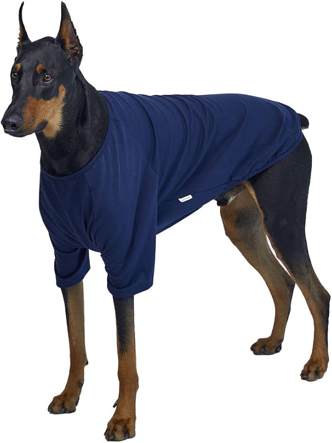 Dog Shirt for Small Dogs Plain T-Shirts Soft Breathable Dog Cotton Shirt pet Clothes (2X-Large, Navy)