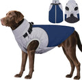 DENTRUN Dog Coat with Harness Built in, Easy On/Off Zipper Closure Winter Dog Vest, Water-Repellent Fleece Lined Warm Jacket with Reflective for Large Dogs, Dark Blue, XL