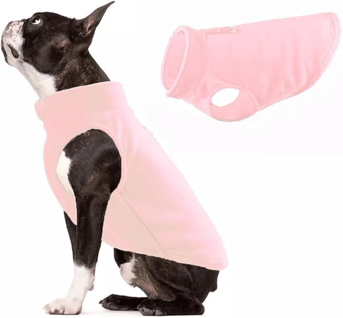 JACKO & CO - Fleece Vest Dog Sweater with Leash Ring - Soft, Warm & Lightweight Pullover Coat for Small & Medium Dogs, Puppies & Cats - Cozy Fall/Winter/Spring Pet Jacket (Pink Lemonade, XXL 25-35lbs)