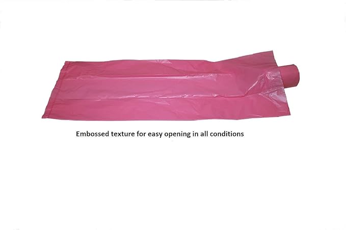 Easy Open & Strong Leak-Proof Poop Bags Dog Waste Bags 13.25 x 9" And 13.25" x 8.50" Made in USA .Bags are easier to tie than standard 12 inch bags (Pink)