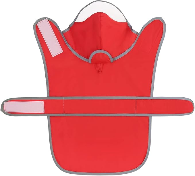 HDE Dog Raincoat with Clear Hood Rain Jacket Poncho for Small Medium Large Dogs Red - XL