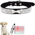 Serijoars Small Dog Collar with Rhinestone Crystal Diamond Colorful Bling Girl Puppy Cat Collars (XS, Black3)