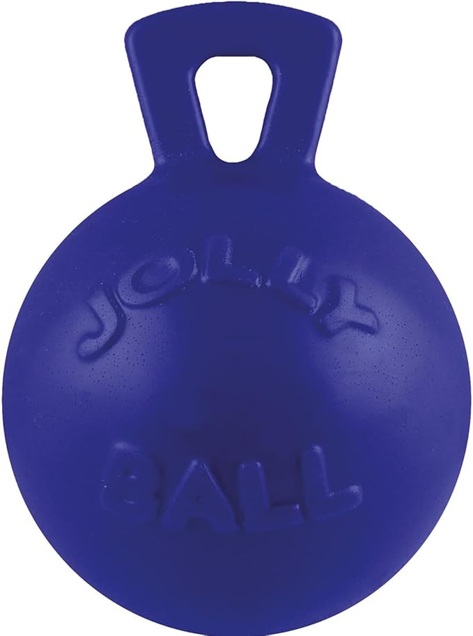 Jolly Pets Tug-n-Toss Heavy Duty Dog Toy Ball with Handle, 8 Inches/Large, Red (408 RD)