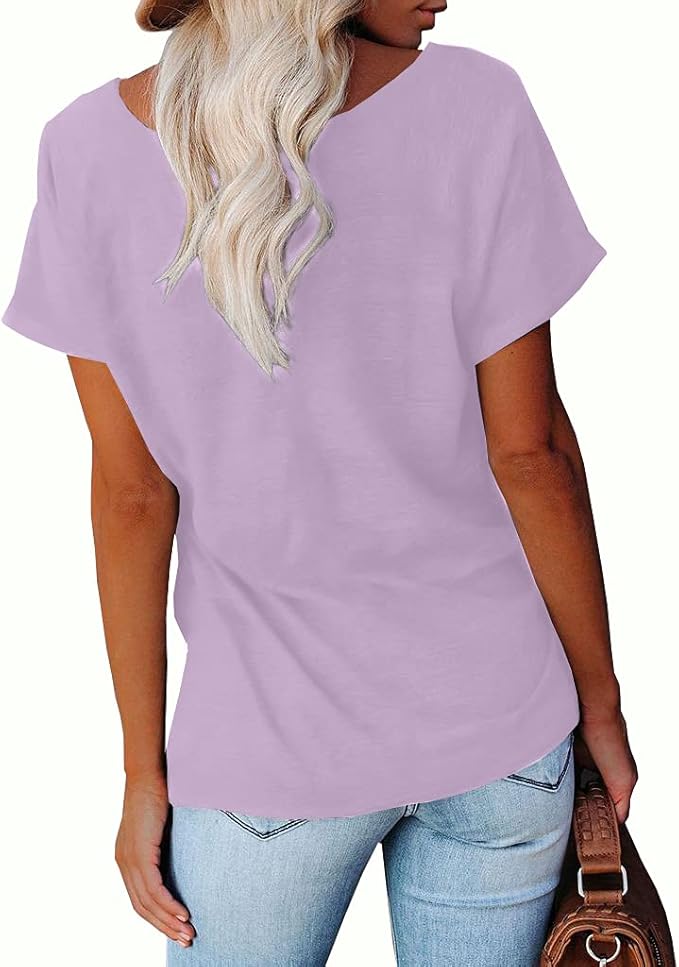 NIUBIA Women's T Shirts Summer Tops Simple Heart Graphic Shirts Sayings Short Sleeve Vacation Casual Blouse Thankful Tee