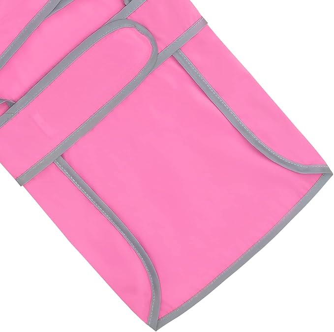 HDE Dog Raincoat with Clear Hood Rain Jacket Poncho for Small Medium Large Dogs Pink - L