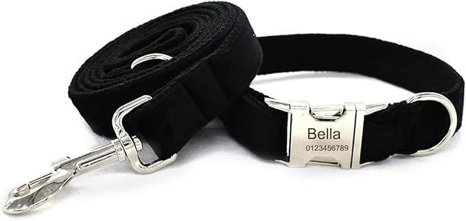 Dog Collar Custom Personalized Engraved Name and Phone Number for Puppy Small Medium Large Pets (S, Black)