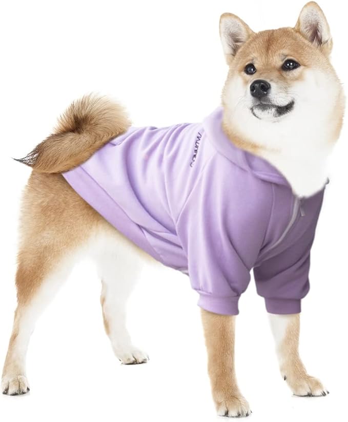 Extra Large Dog Clothes Hoodies Zip Up Sweaters for Big Dogs Labrador Golden Retriever Puppy Purple 2XL