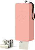 Dog Poop Bag Dispenser, Wall-Mounted dispenser Outdoor or Indoor for Doggy and Pets, Pink Dog Poop Bag Holder for Yard and Park, Included 4 Rolls (60 Bags)