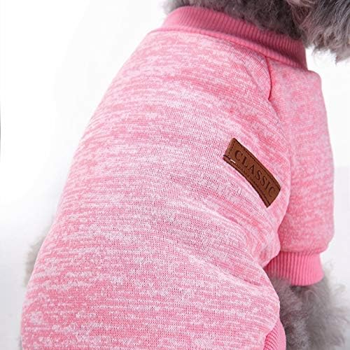 Idepet Pet Dog Classic Sweater, Soft Fleece Coat for Small,Medium Dog,Warm Pet Dog Cat Clothes,Soft Puppy Customes 2 Color (M, Pink)