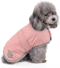 Queenmore Winter Coat, Fleece Puffer Down Vest, Cold Weather Pet Jacket, Waterproof Reflective Reversible Sweater Clothes for Small, Medium and Large Dogs (Light Pink, XL)