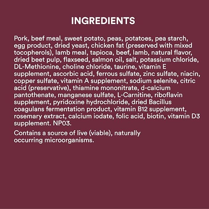 WholeHearted Grain Free Pork Beef & Lamb Recipe Dry Dog Food 40 lbs.