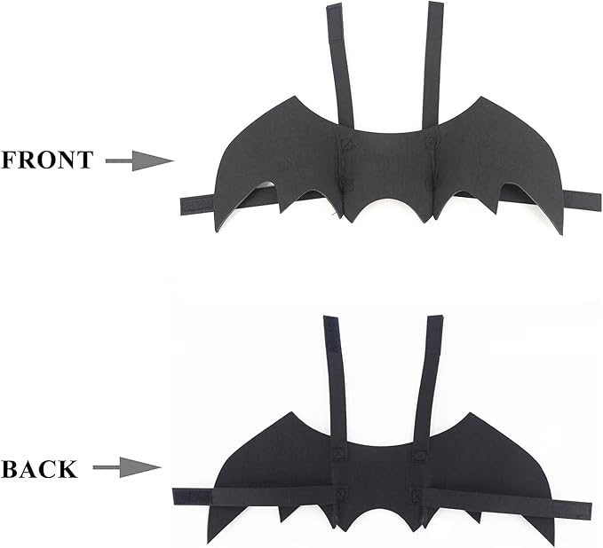 Pet Cat Bat Wings for Halloween Party Decoration, Dog Cosplay Bat Costume,Puppy and Cat Dress Up Accessories (Black, Small)