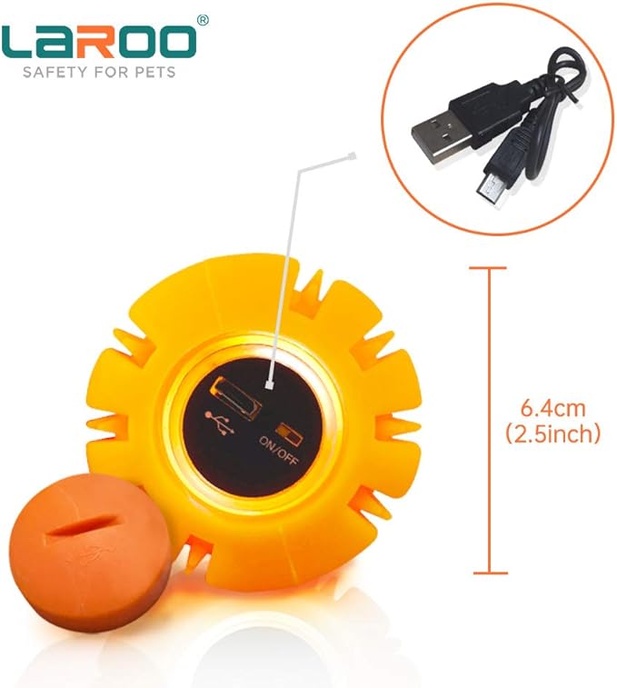 LaRoo LED Dog Ball, Silicon Glowing Dog Toy Ball at Night with USB Rechargeable, Water Resistant Light Up Interactive Dog Tennis Balls for Outdoor Playing