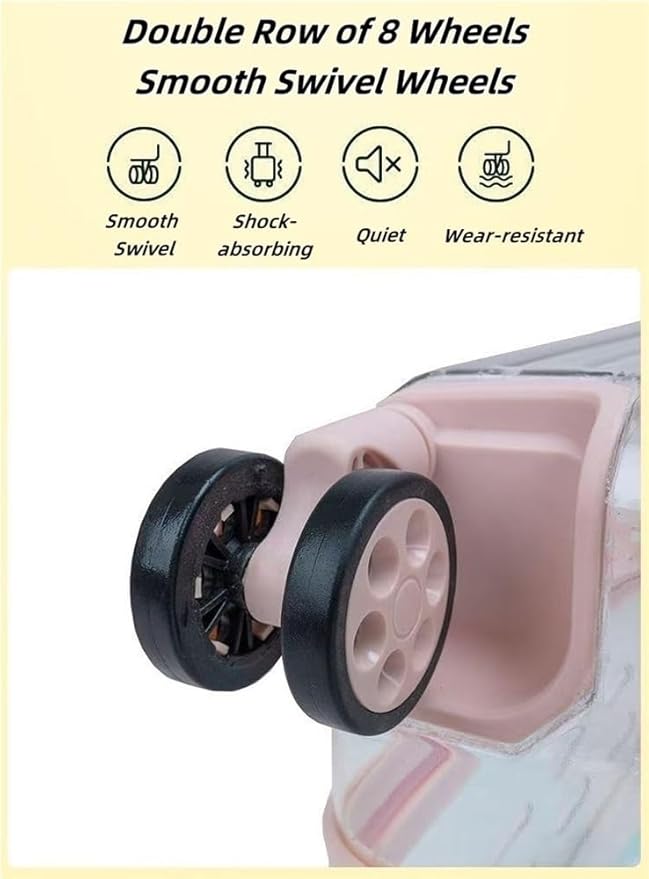 Rolling Pet Trolley Case, Portable Hard Shell Pet Carrier, Clear Plastic Cat Travel Box, Suitable for Cats and Dogs(Green,11.4 * 15.4 * 16.1in)