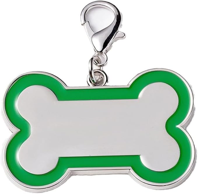 Personalized Dog ID Tags - tag for Dog Collar, pet ID tag, Dogs Tags for Pets, Laser Engraved Name Tags for Dogs, Dog Tags for Large Dogs, Blank Dog Tags (Bone-Shaped-Large: Green)