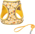 Step in Dog Harness and Leash Set, Flower Adjustable Easy Walk Puppy Harnesses, Soft Mesh Pet Vest Harness Small Size Dog Adjustable No Pull Dog Harness for Small Medium Dogs(Bee, M)