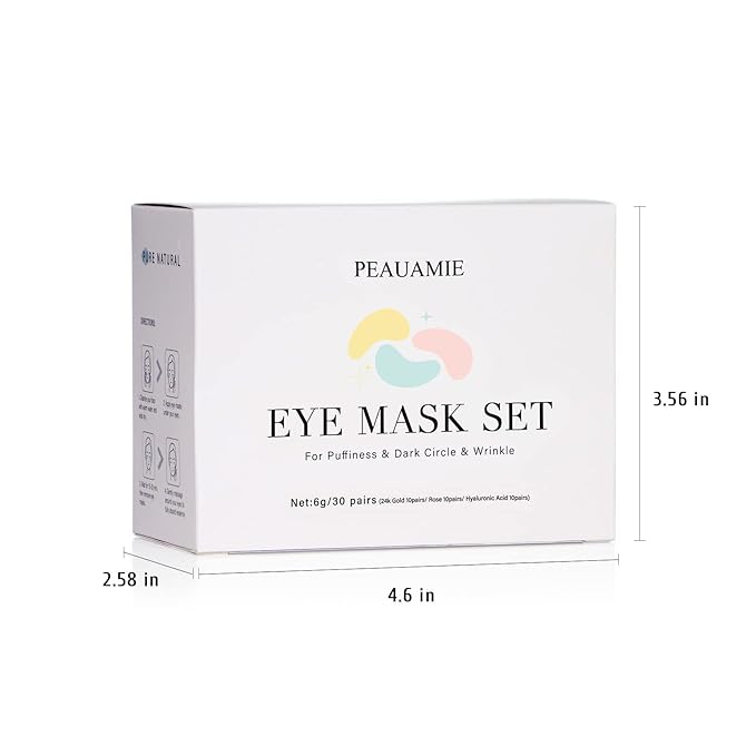 Under Eye Patches Gold and Hyaluronic Acid for puffy eyes,Rose Eye Masks for Dark Circles and Puffiness skin care Smooth Wrinkles products 30 Pairs