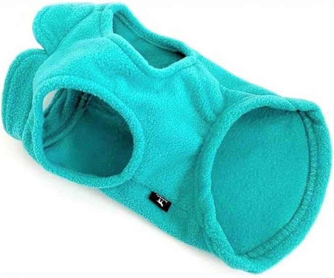 JACKO & CO - Fleece Vest Dog Sweater with Leash Ring - Soft, Warm & Lightweight Pullover Coat for Small & Medium Dogs, Puppies & Cats - Cozy Fall/Winter/Spring Pet Jacket (Turquoise, X-Large 17-25lbs)