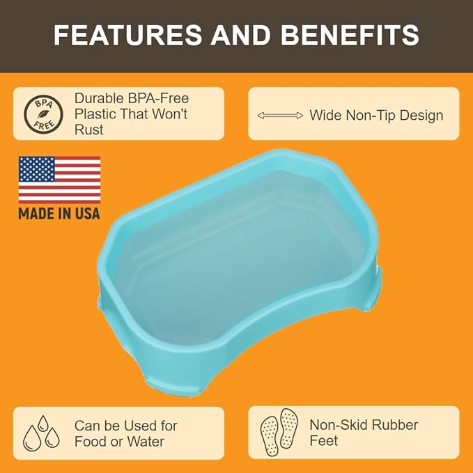 Neater Pet Brands Large Water Bowl for Dogs, Outdoor Dog Water Bowl (1.25 Gallon Extra-Large Capacity), Big Trough Style Food Dish for Indoors or Outside, No Spill Large Dog Bowls, Aquamarine