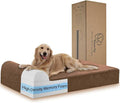 Orthopedic Dog Beds for Large Dogs, 7" Memory Foam Dog Beds with Waterproof Liner, Chew Proof Microsuede Cover, Removable and Washable, Nonskid Bottom, 52"x36"x7" XL Chocolate