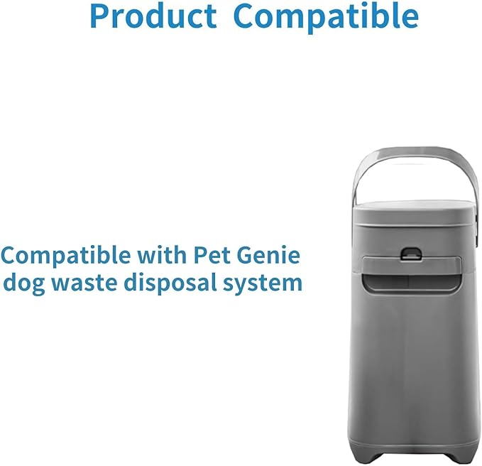 4 Pack Jumbo Square Refills Disposal Bags Refill Compatible with Pet Dogs Genie Dog Waste Disposal System Pails, Ultimate Odor Control Dog Poop Bags