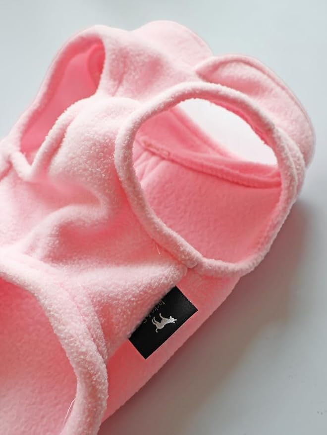 JACKO & CO - Fleece Vest Dog Sweater with Leash Ring - Soft, Warm & Lightweight Pullover Coat for Small & Medium Dogs, Puppies & Cats - Cozy Fall/Winter/Spring Pet Jacket (Pink Lemonade, XS 2-4lbs)