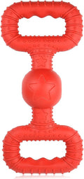 Natural Rubber Dog Toys for Large Aggressive Chewers - Lifetime Replacement - Tough Tug War Dog Toy for Large Dogs Tooth Clean, Red
