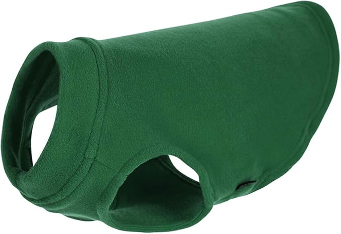 Gooby - Stretch Fleece Vest, Pullover Fleece Vest Jacket Sweater for Dogs, Forest Green, Medium Length (11")