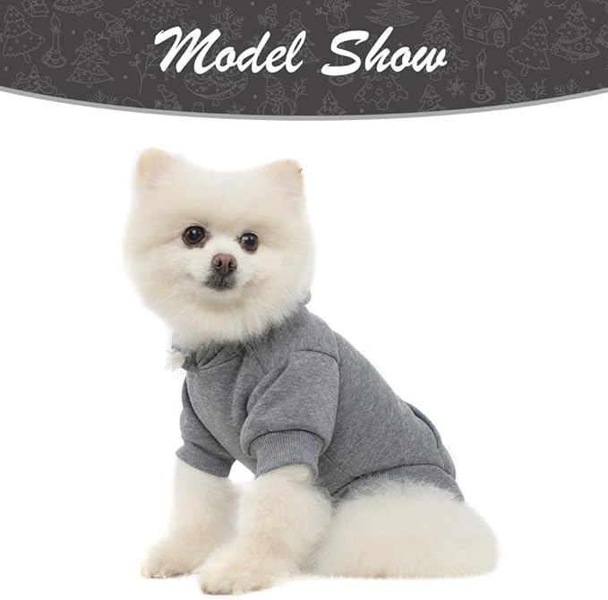 KOOLTAIL Basic Dog Hoodie - Soft and Warm Dog Hoodie Sweater with Leash Hole and Pocket, Dog Winter Coat, Cold Weather Clothes Sweatshirt for Small Medium Large Dogs Puppy Cat Boys Girls Grey M