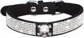 Serijoars Small Dog Collar with Rhinestone Crystal Diamond Colorful Bling Girl Puppy Cat Collars (XS, Black5)