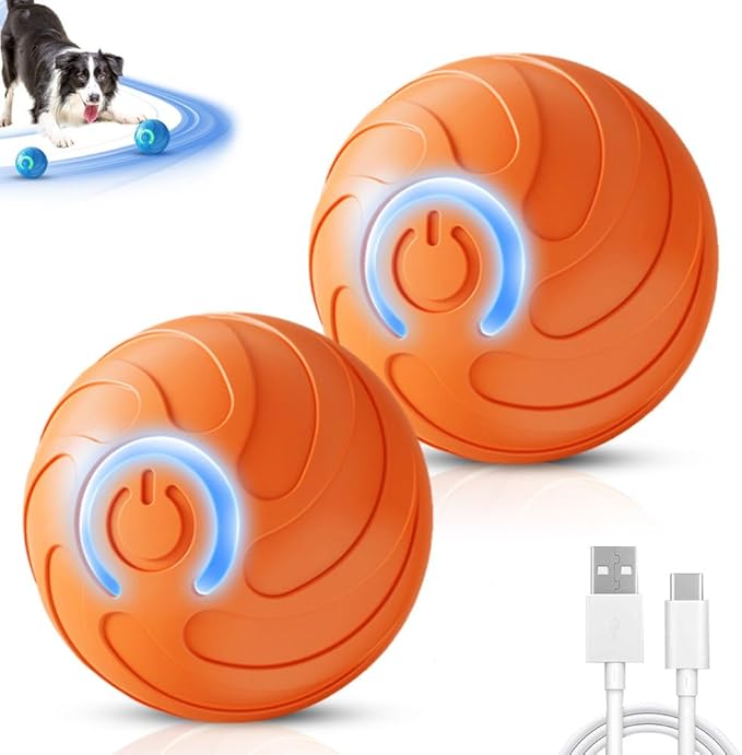 2025 New Dog Ball for Large Dogs, 2PCS Interactive Dog Ball Toy Vibrating Balls, Smart Shaking Pet Bounce Electric Balls Automatic Moving Pet Toy for All Dogs (#B2)