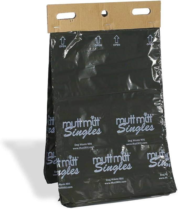Mutt Mitt® Singles Dog Waste Header Bags multi-product listing - 1,000 Mutt Mitt® Singles Bags perfect for 2 Dog Waste Stations - Single-Ply, thick bag with a bottom gusset, for safer, easier pick-up