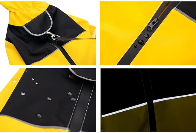 Dog Raincoat,Waterproof Windproof Rain Jacket,All-Weather Jacket,for Small Medium Large Extra Large Dogs (Yellow, Small)