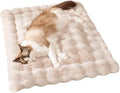 Cat Beds Cozy Pet Mat Faux Fur Kitten Pad Bed for Carriers/Couch Dog & Puppy Cute Friendly 23 x 15 Inch Medium White